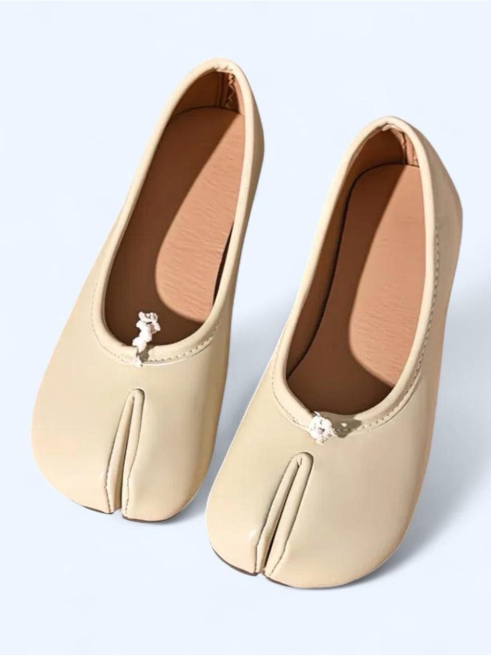 Beige Split-Toe Women’s Flats